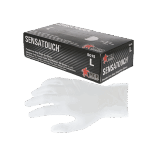 Gte. SensaGuard Vinil desechable, 5 mil, transparente, SP