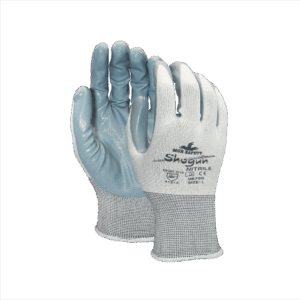 Guante 40% poly blanco con 60% recub nitrilo gris