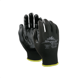 Guante 40% poly negro con 60% recub nitrilo negro