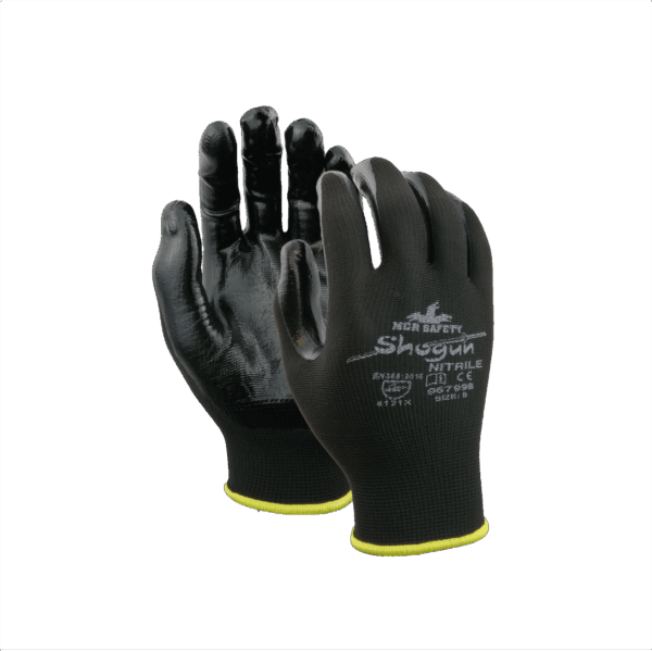 Guante 40% poly negro con 60% recub nitrilo negro