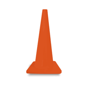 CONO DE PVC CON BASE NARANJA 70 CM.