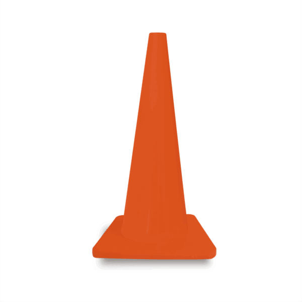 CONO DE PVC CON BASE NARANJA 70 CM.