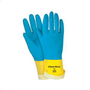 Gte CHEM-TECH, neopreno/latex, 28 mil, forro, azul/amarillo