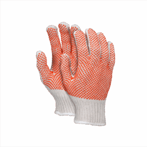 Guante Ind. 70/30 alg/poli pvc naranja 2 lad
