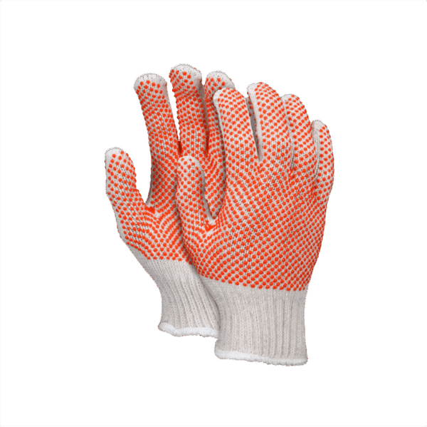 Guante Ind. 70/30 alg/poli pvc naranja 2 lad