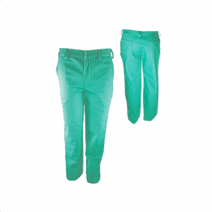 Pantalón verde retardante de fuego, cintura con elástico