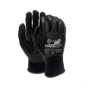 Gte MEMPHIS totalmente recub nitrilo negro sobre nylon negro