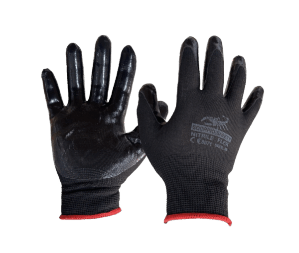 GUANTE NYLON NEG. C/PALMA DE NITRILO NEGRO