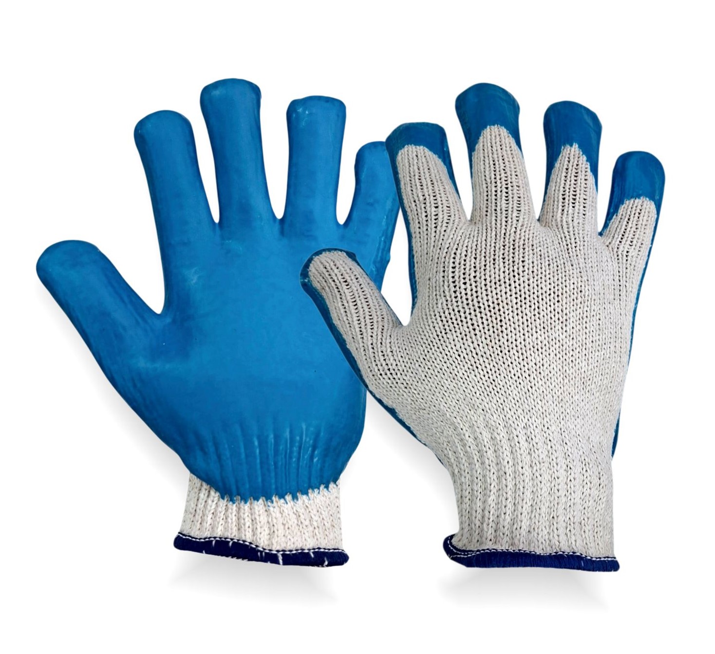 GUANTE DE ALGODON PALMA DE LATEX AZUL