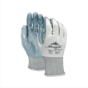 Guante 40% poly blanco con 60% recub nitrilo gris